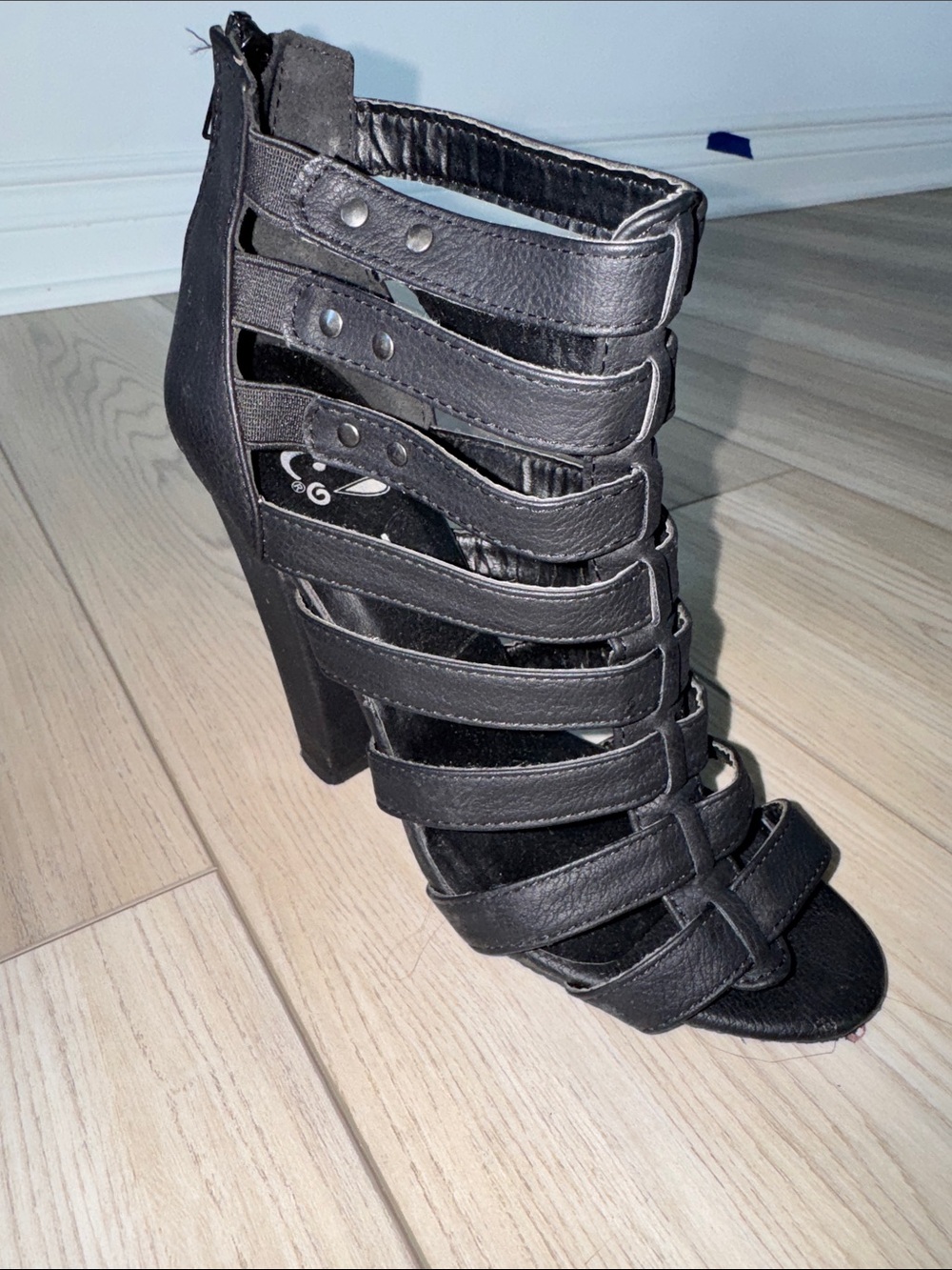 Rue21 Black Strappy Gladiator Block Heel Sandal